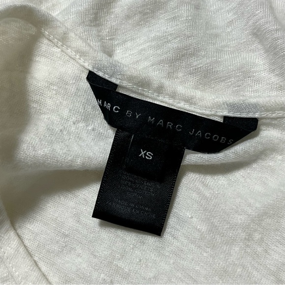 Marc by Marc Jacobs Texture Tee Linen Top in Marshmallow - Picture 6 of 9